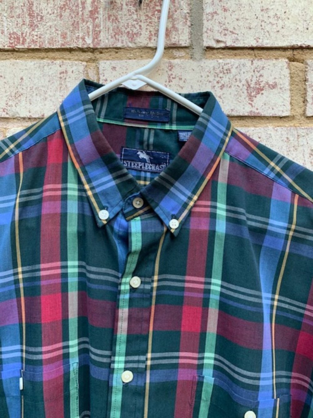 Vintage Steeplechase Large Plaid Long Sleeve